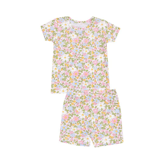 Bubbly Floral Calico Loungewear Shorts Set