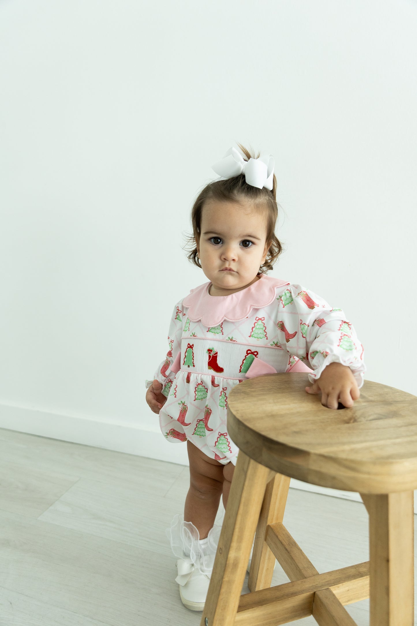 Cowgirl Christmas Smocked Bubble