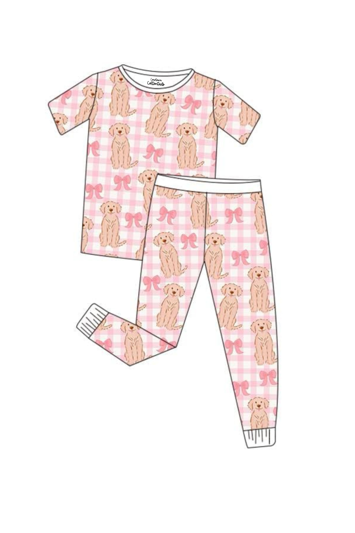 Golden Retrievers & Bows | 2 PIECE PAJAMA SET