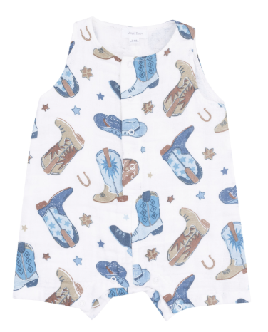 Cowboy Boots Sleeveless Shortie Romper