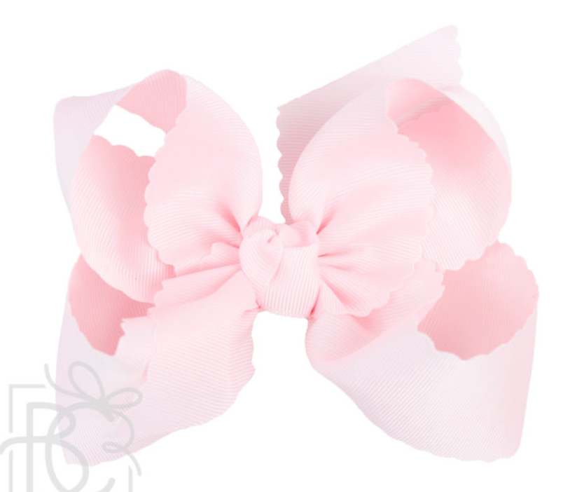 Powder Pink Scallop Edge Grosgrain Bow