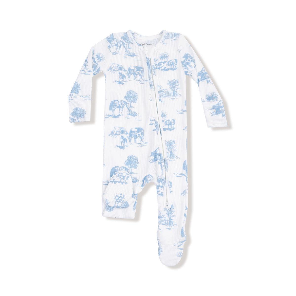 Blue Farm Toile Peter Pan 2 Way Zipper Footie