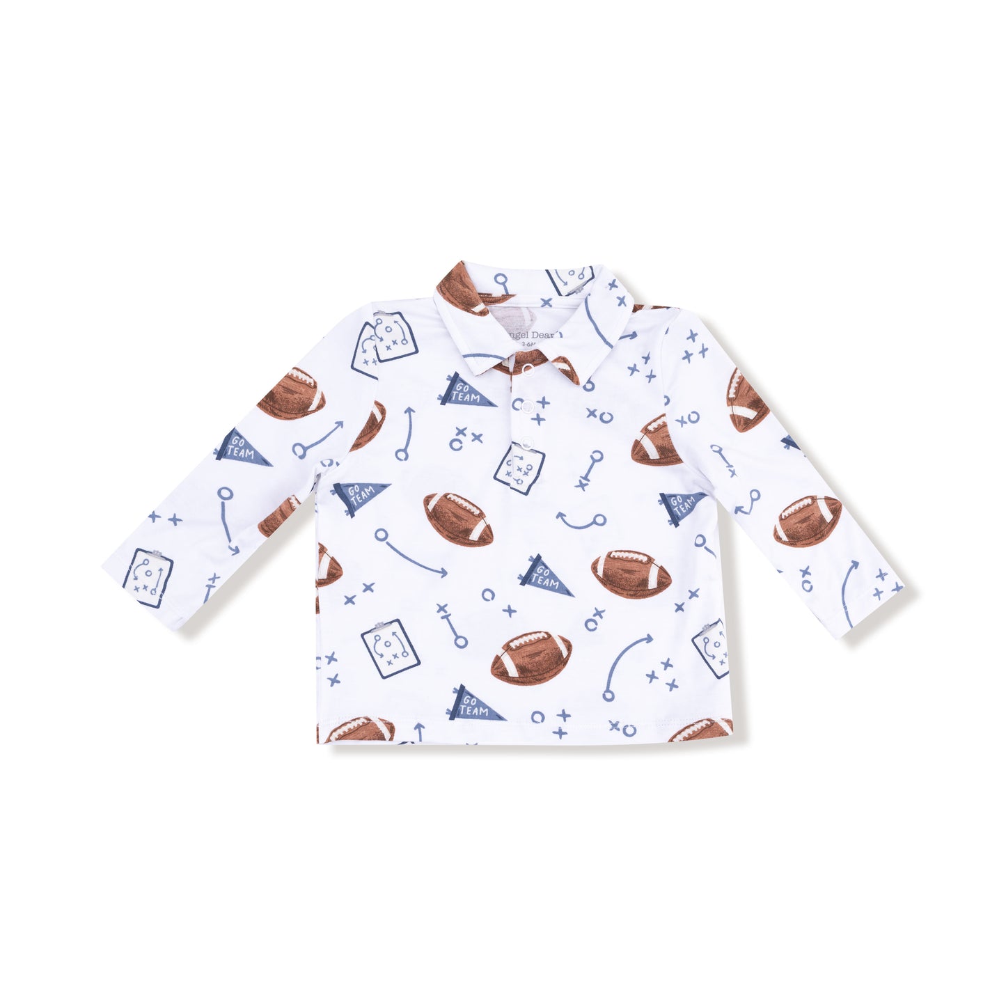 Touchdown Time Navy Polo Long Sleeve Shirt