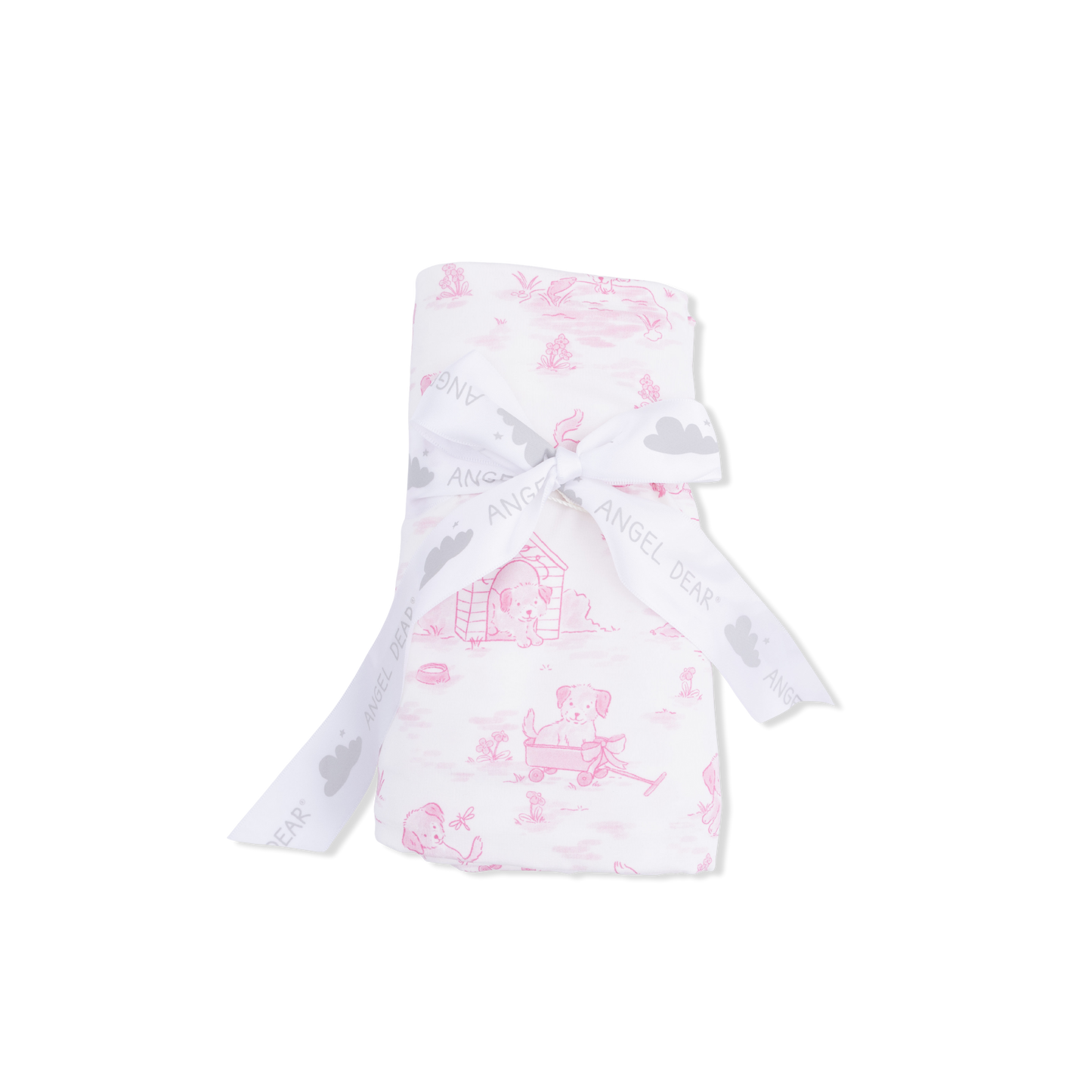 Puppy Toile PINK Swaddle Blanket