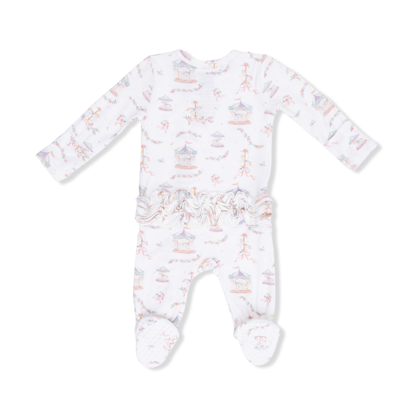 Carousel with Bows Ruffle Footie