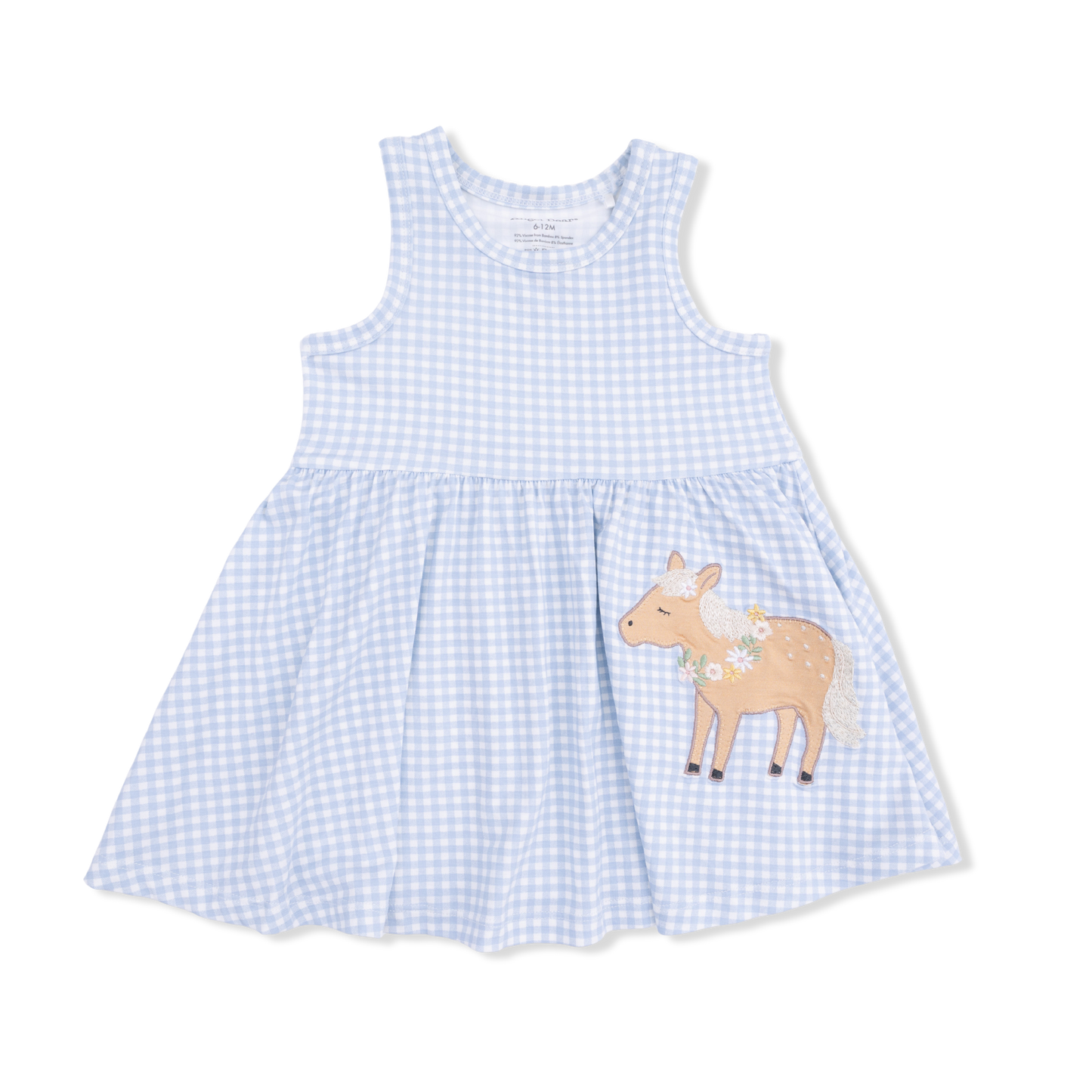 Cute Farm Animals Applique Tank Dress with Bloomers