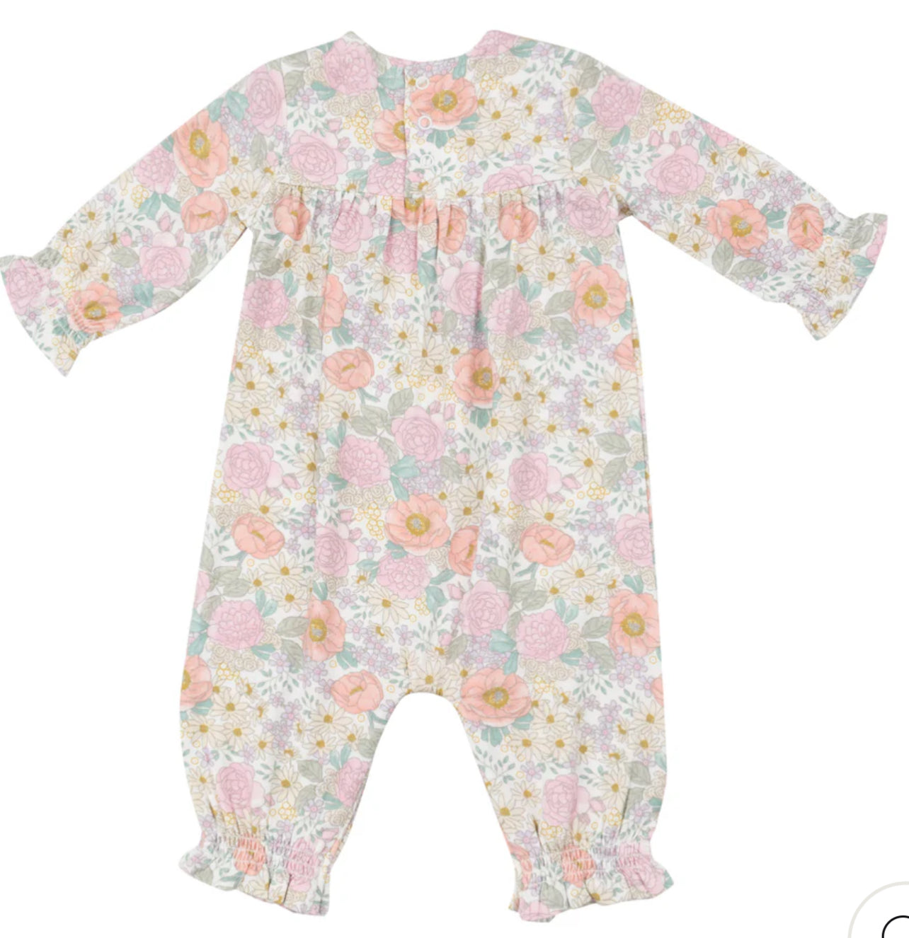 Peonies and Roses Smocked Romper