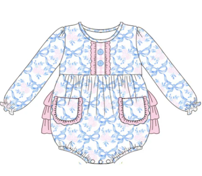 AE Floral & Bows Ruffled Pocket Bubble