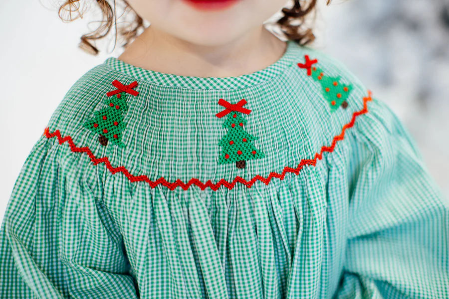 Christmas Trees Smocked Dress