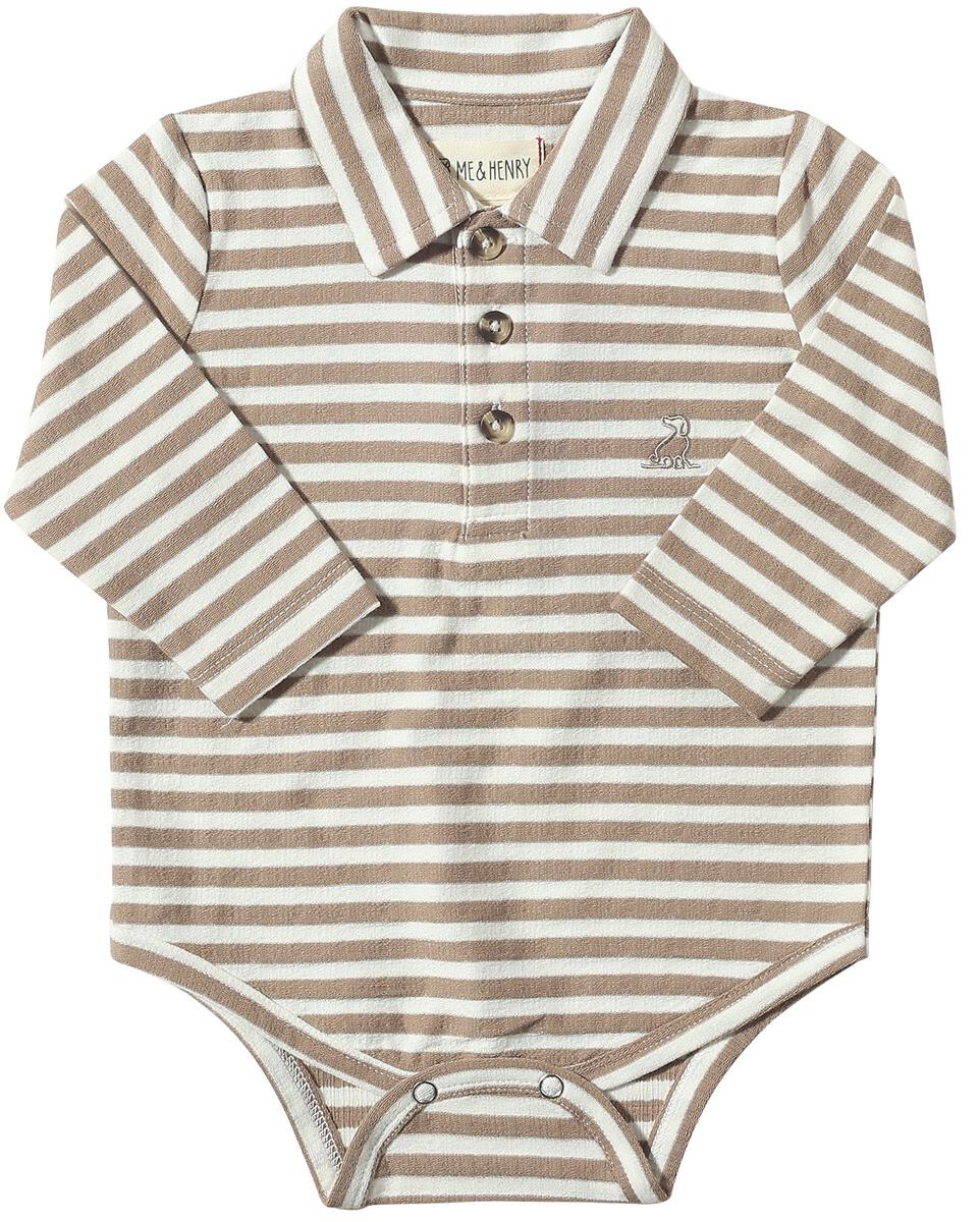 Brown & Cream Pique Polo Onesie