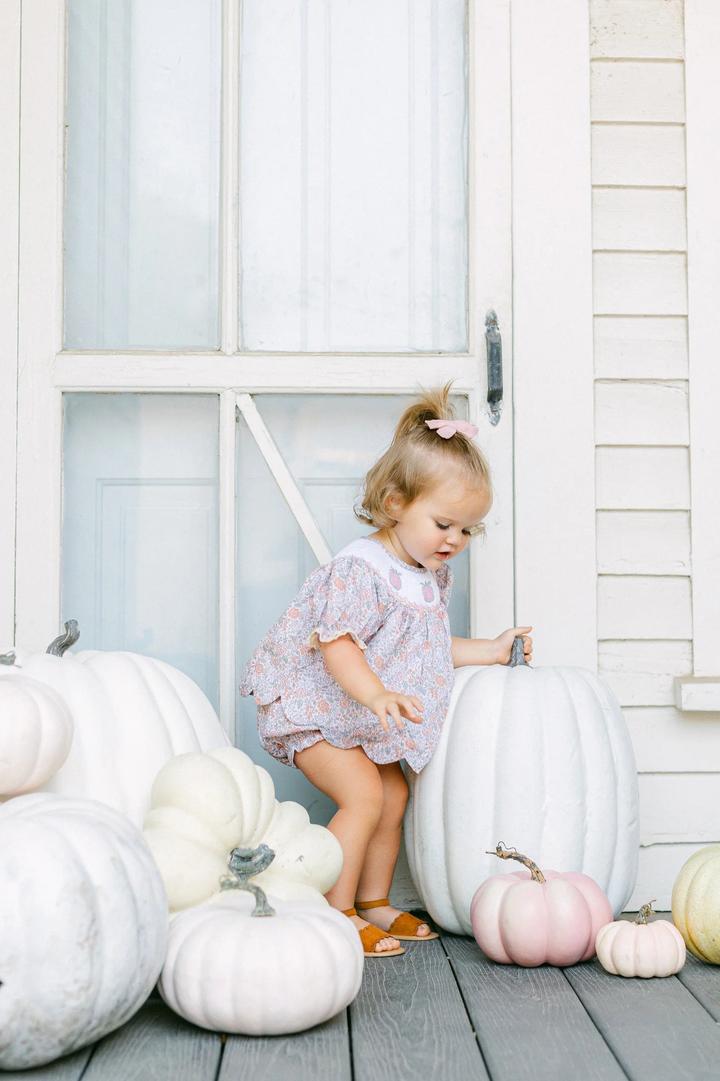 Blake Smocked Pumpkin Diaper Cover Set