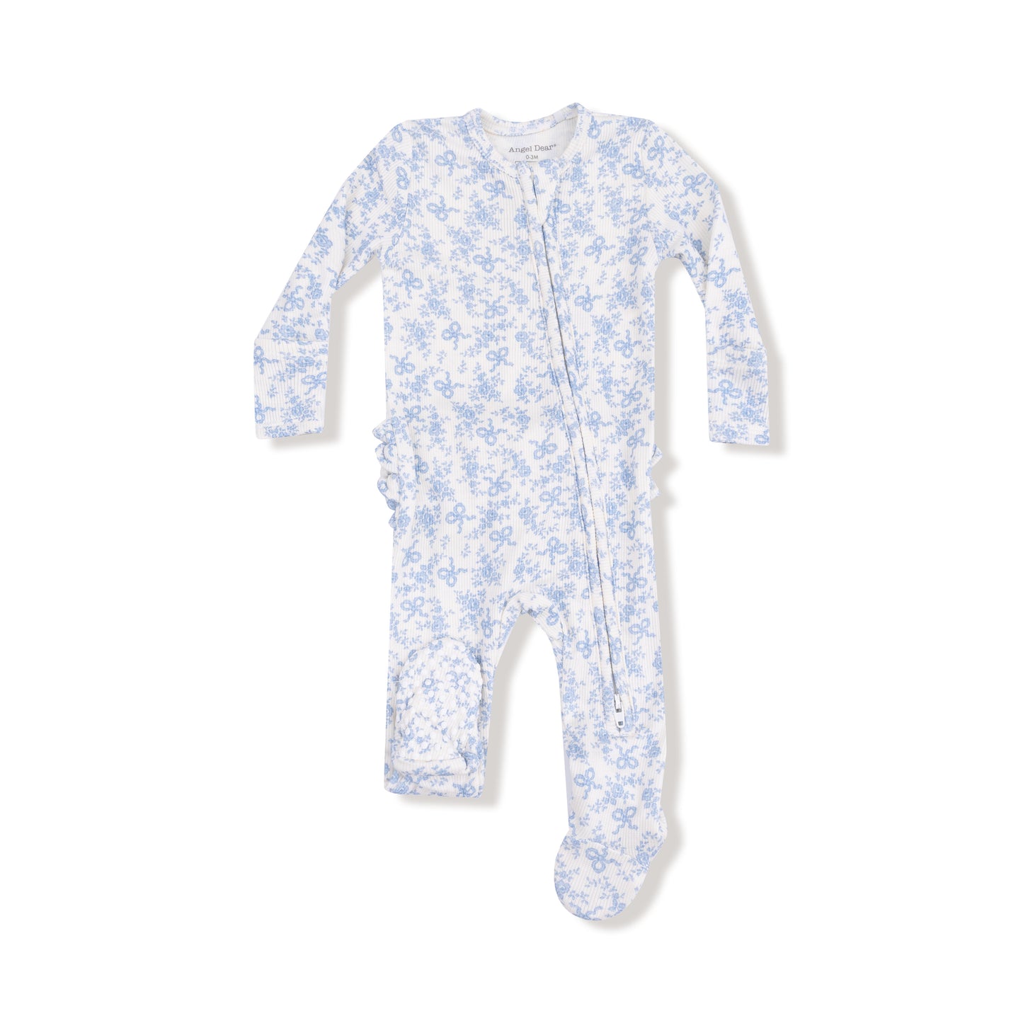 Romi Floral Ruffle Butt 2 Way Zipper Footie
