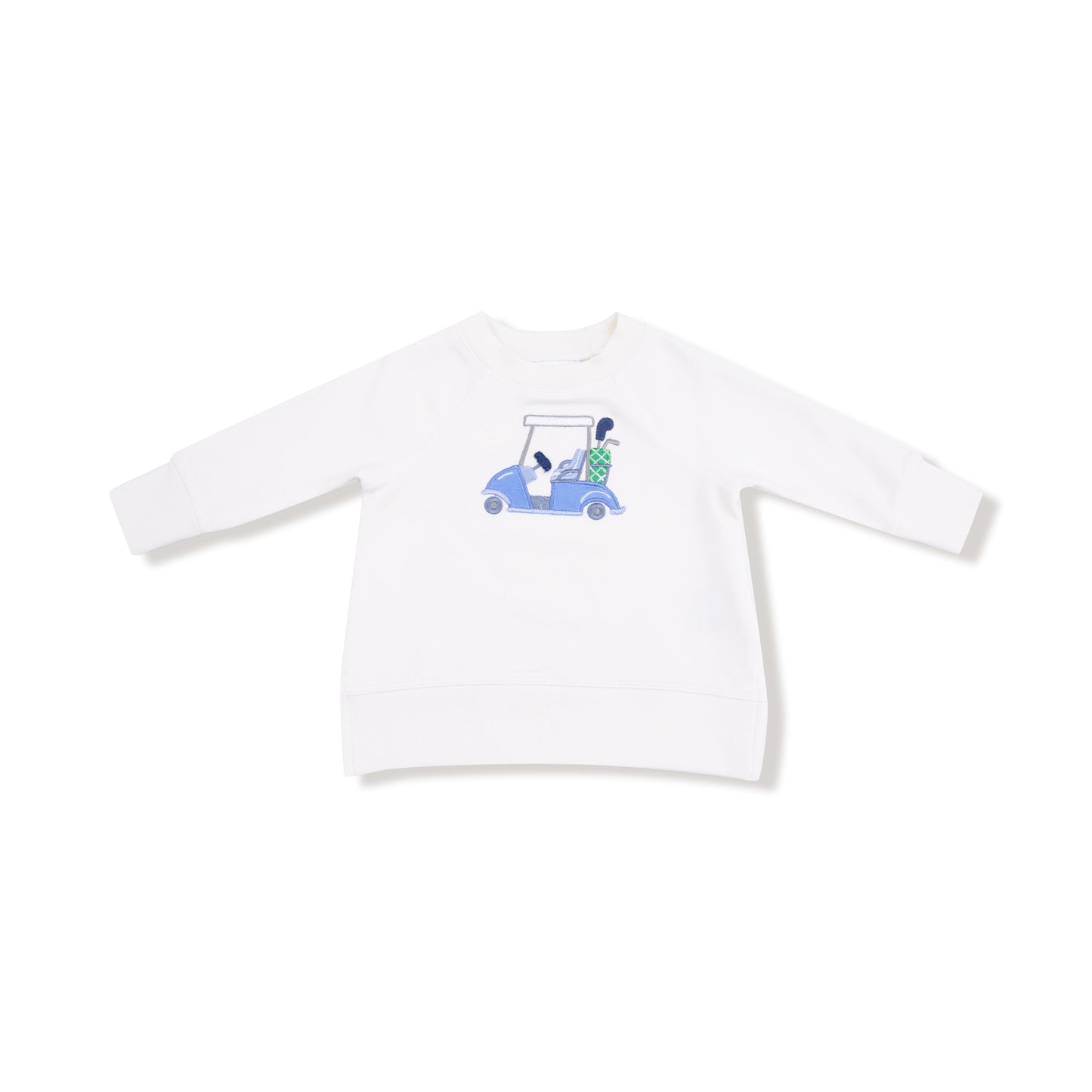 Blue Golf Swing into Cozy Raglan Sweatshirt