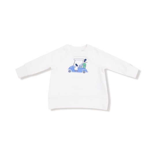 Blue Golf Swing into Cozy Raglan Sweatshirt